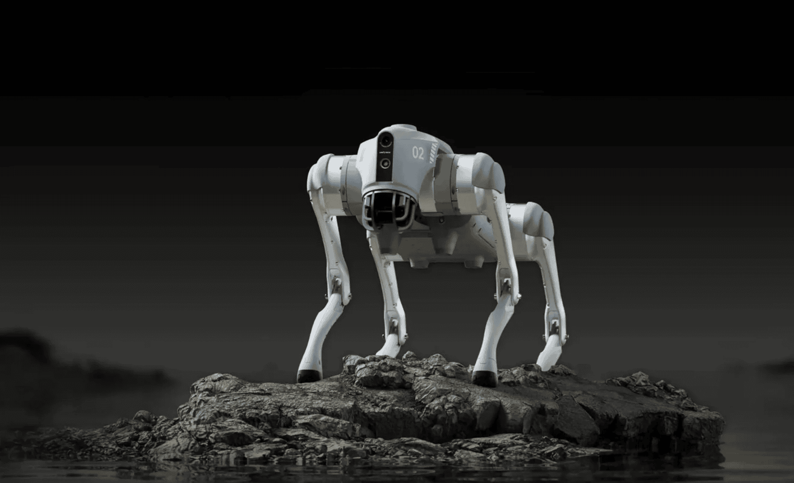 Robot cuadrúpedo en terreno